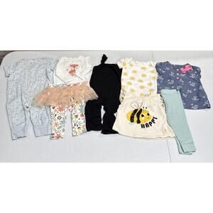 Lot of 8 Girls Baby Clothes Size 3-6 Months Floral Tops, Bottom & One Piece